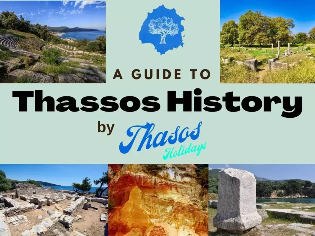 Thassos History Feautured Image with logo and five photos