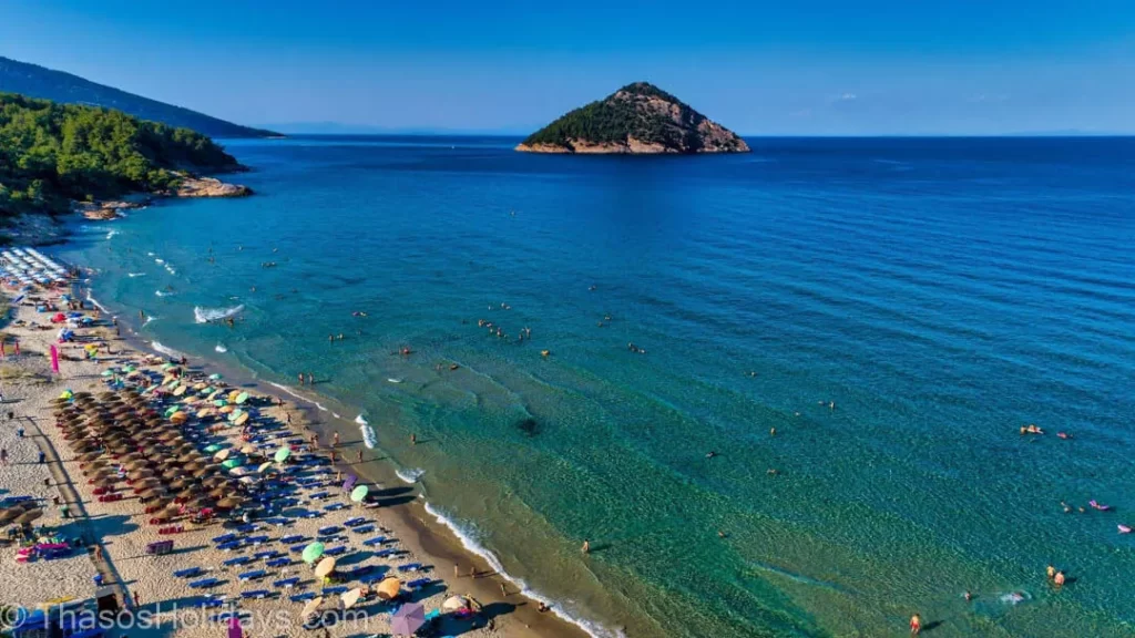 Paradise Beach Thassos during high season