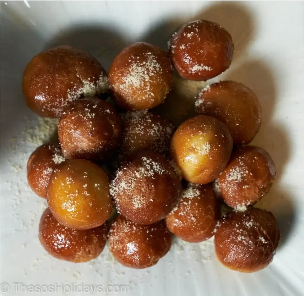 Loukoumades plate one of the most famous sweets in Greece