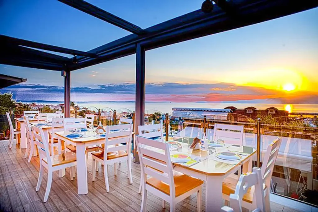 Nisos Νησος restaurant beach bar: one of the top Golden Beach Thassos Restaurants