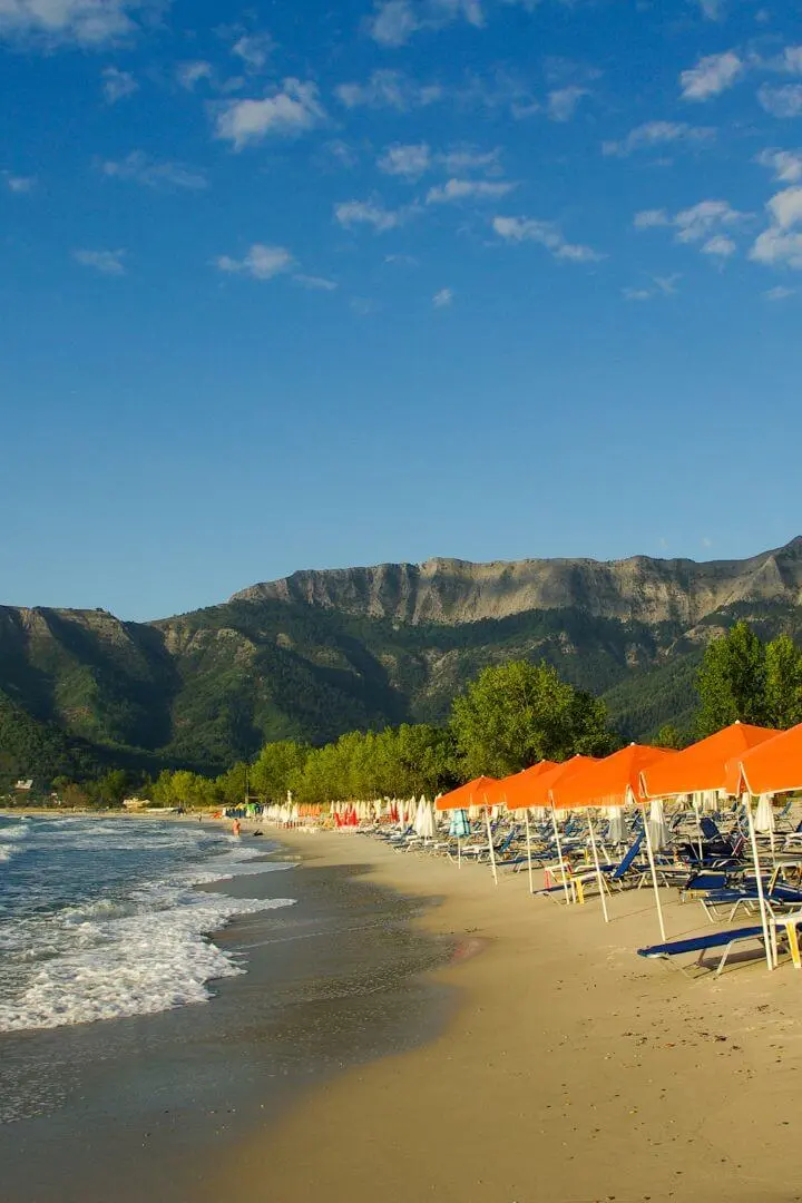 Swimming and sunbathing Thassos